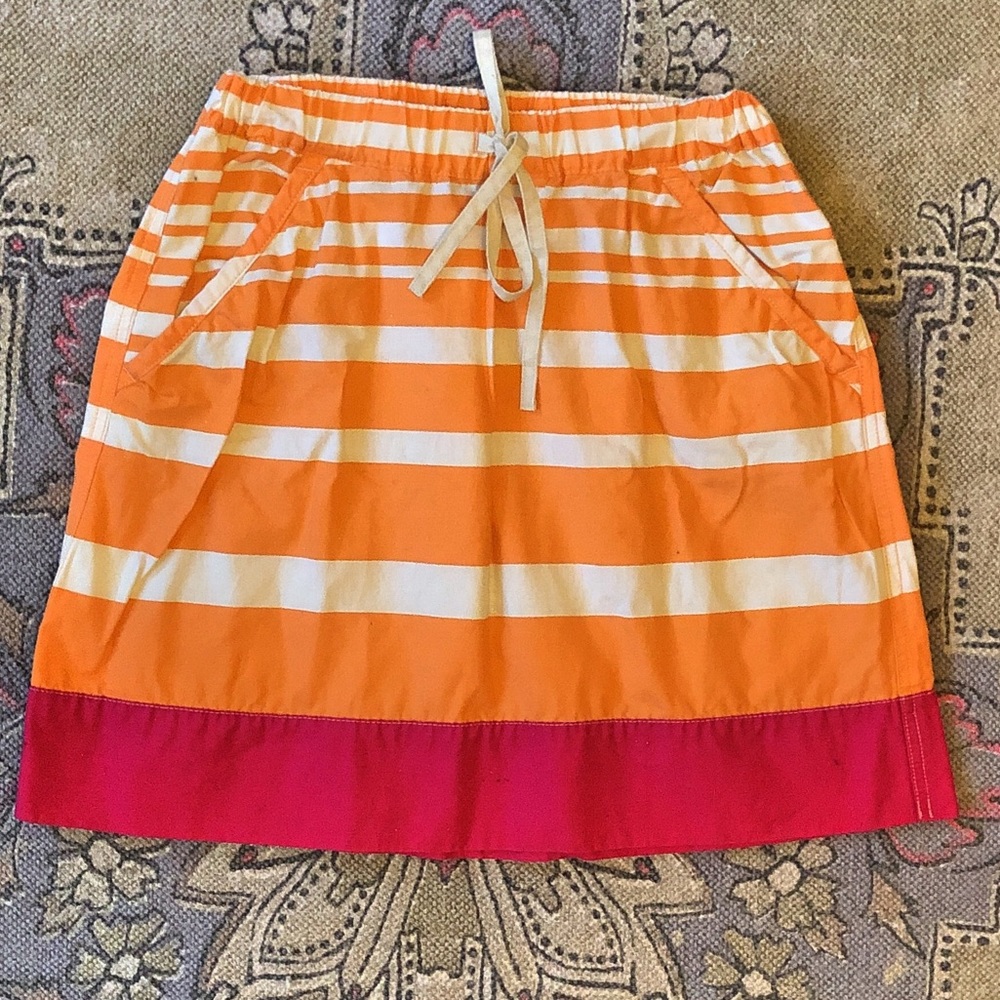 Orange & Pink Striped Mini Skirt EUC